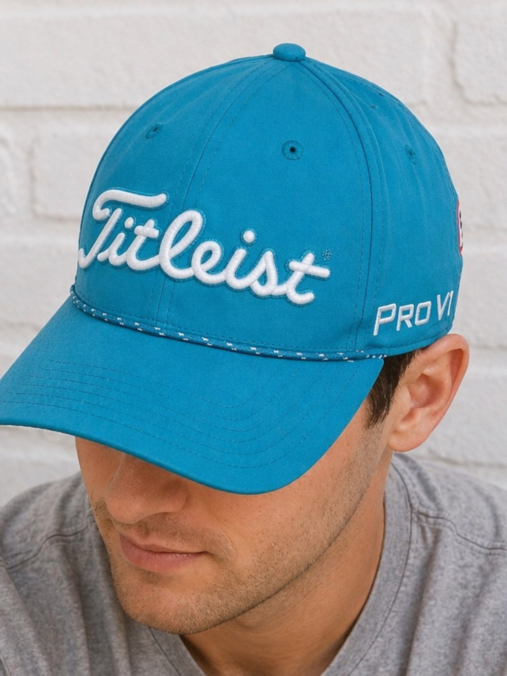 Titleist Rope Golf Hat Teal Blue Adjustable FootJoy FJ Performance Cap